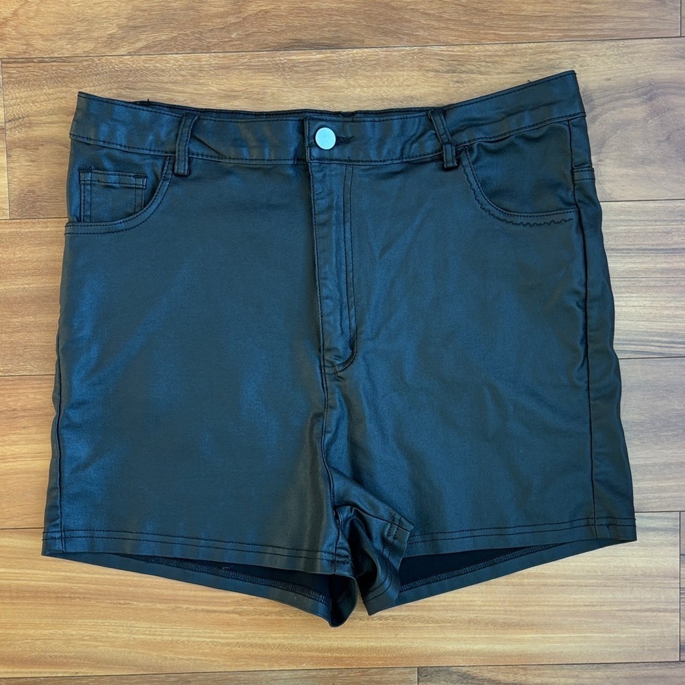 SHEIN faux leather shorts